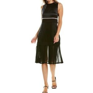 NWT 3.1 Phillip Lim sheer panel knee-length silk midi dress reg.$495